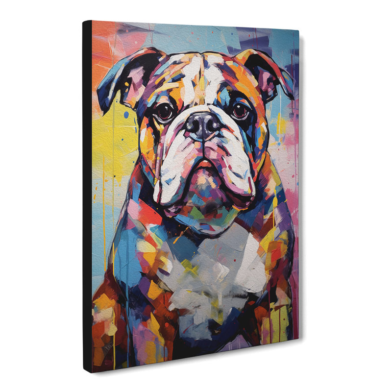 British Bulldog Expressionism - No Frame Print, 60cm H x 40cm W x 3cm D