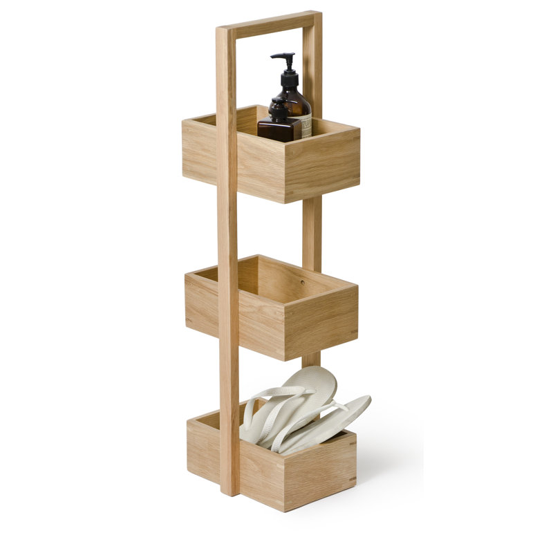Belinda Shower Caddy, Natural Oak