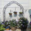 Garden Trellis Arch For Plants - Powder Coated, 15.67 In. Wide, Black Metal Style,