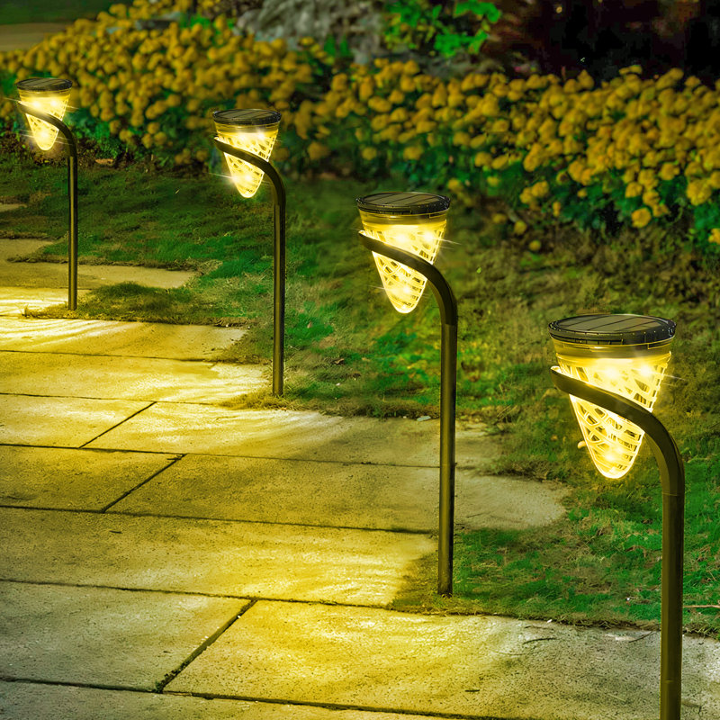 Huotian Solar Outdoor LED Garden Lights,High Battery Life,Waterproof,9 Lighting Modes,Mother's Day Gift(Set Of 2)