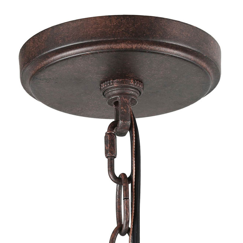 Lustre classique à 9 lumières de style bougie avec détails en bois Aurora , H 84 po x l 28,4 po x P 28,4 po, Noir rouillé