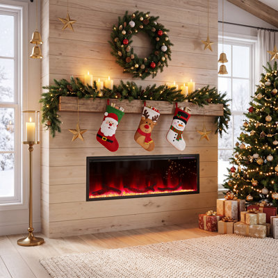 Smart Electric Fireplace with 5 Nature Sound Modes, App & Alexa Control, 5,100 BTU Heater & 144 Flame/Ember Color Combinations, Thin, Recessed or Wall-Mounted