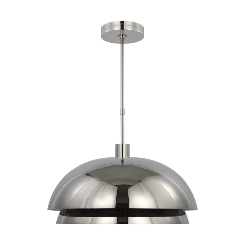 Shanti 1 - Light LED Pendant, Polished Nickel, Polished Nickel, 26" W x 26" D x 13.9" H