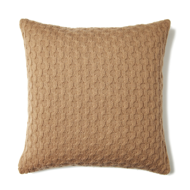 Theo Square Pillow Cover and Insert, Camel