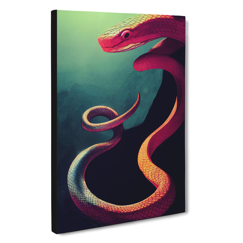 XC1022-2073X Fighting Snake - Wrapped Canvas Painting, 50cm H x 35cm W x 3cm D