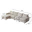 130 po Canapé modulaire surdimensionné en forme de L 5 pièces avec canapé et repose-pieds pour salon et espace spacieux-63477498