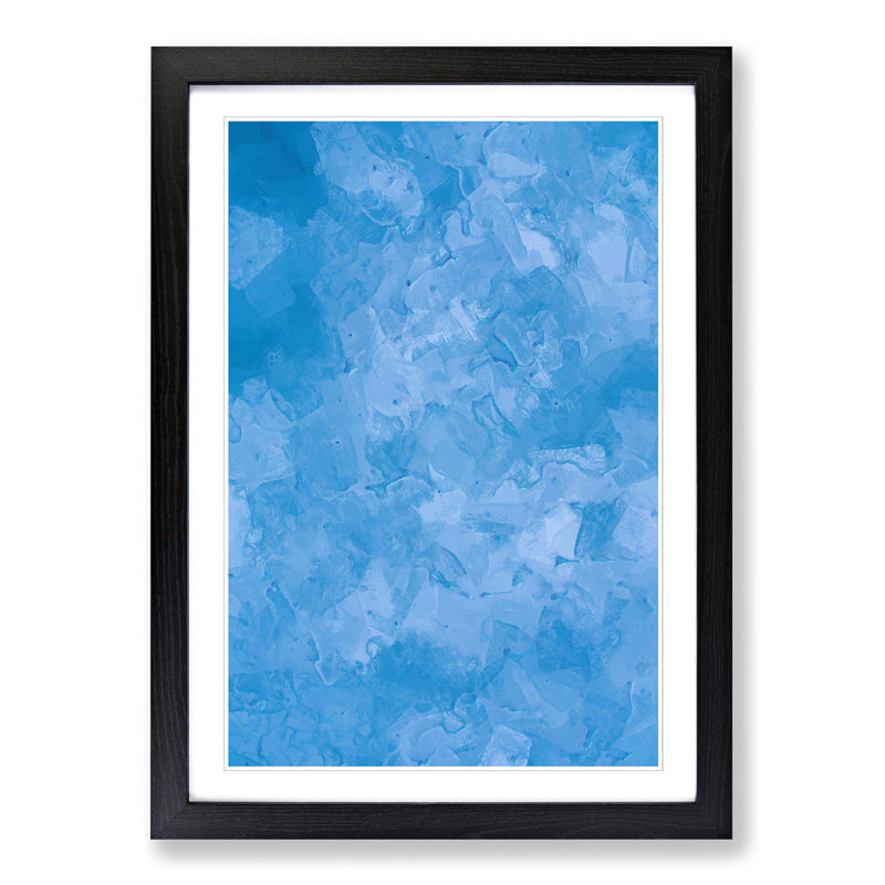 Blue Skies in Abstract - Picture Frame Painting Print, Black Framed, 36cm H x 27cm W x 2cm D