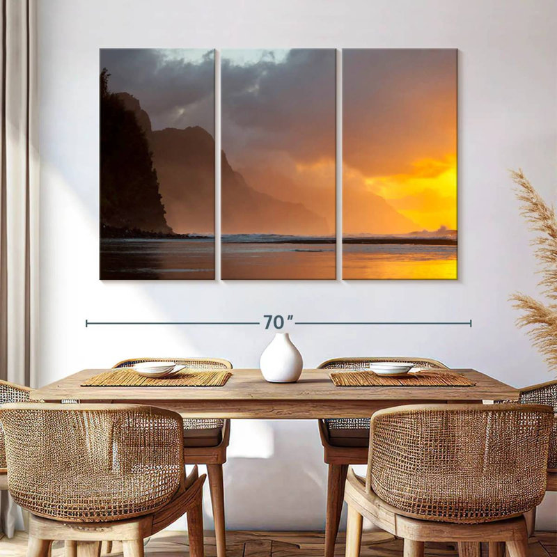 Coucher de soleil Gillard Na Pali, H 36 po x l 57 po