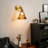 1 light Adjustable Metal Armed Wall Sconce with Amber Glass Lampeshade-1453561471