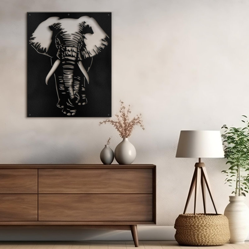 Wall Decor Metal, 36" H x 24" W x 0.05" D, Black