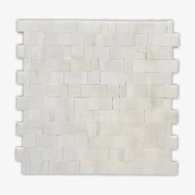 Bianco Dolomiti 12" x 12" Marble Brick Joint Mosaic Wall & Floor Tile