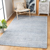 Haddan Hand Tufted Viscose/Wool Rug in Blue