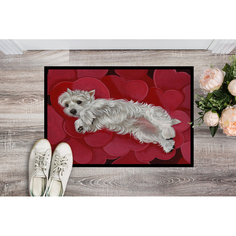 Tapis intérieur ou extérieur Westie A Winter's Night 24X36 PPP3276JMAT_Dog, Westie reine de cœur