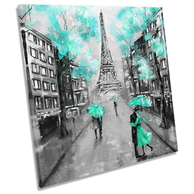 Eiffel Tower Paris Floral Picture 1 Piece Wrapped Canvas Wall Art