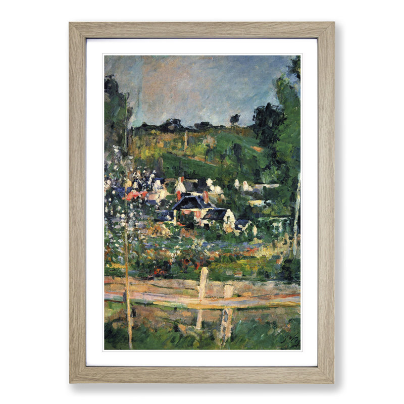 A View of Auvers by Paul Cezanne - Picture Frame Painting, Oak Framed, 36cm H x 27cm W x 2cm D