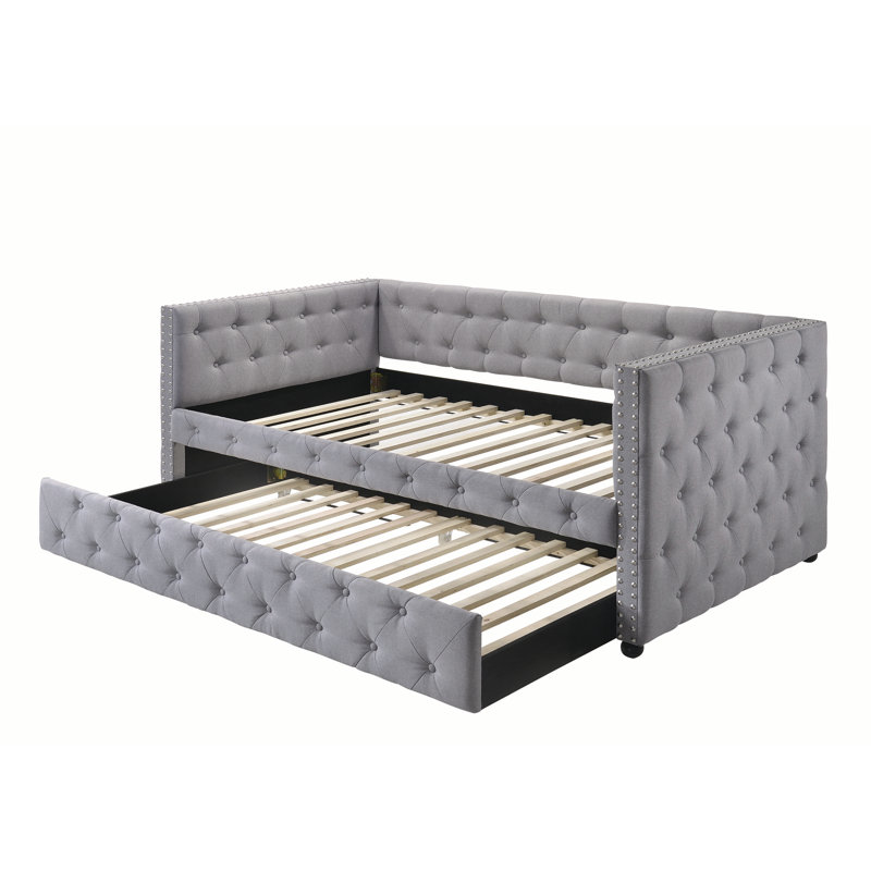 Upholstered Daybed with Trundle Bed
