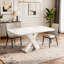 Table de salle à manger rectangulaire moderne avec plateau extensible et pieds en X durables-1881119878-1881119899
