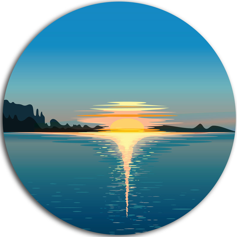 « sea lavaboing sun », impression sur métal, H 23 po x l 23 po x P 1 po