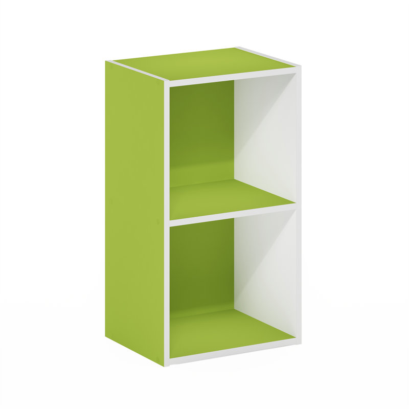 Heintje 2-Tier Open Shelf Bookcase, Green/White