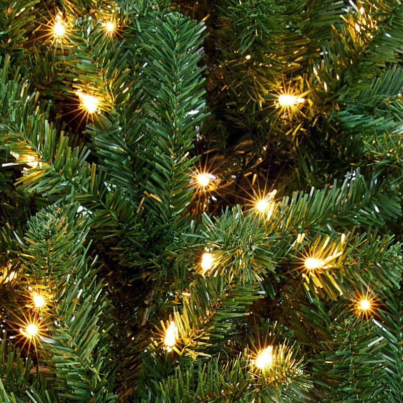 Épinettes de Noël 6 pi, arbres de Noël artificiels faciles à installer, 6 pi, Vert, Illuminée