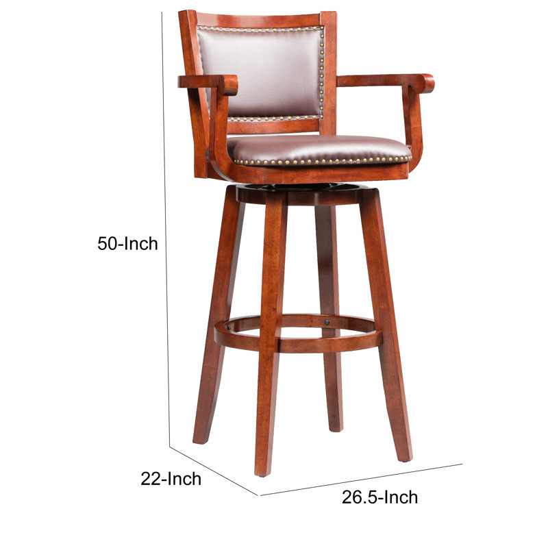 Tabouret de bar pivotant en bois massif