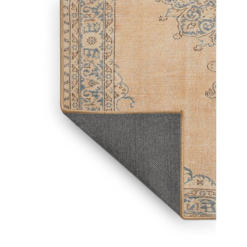 Tapis oriental beige / ivoire / bleu clair, Rectangle 2 pi x 5 pi