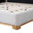 Linen Upholstered Platform Bed With Thick Headboard & Rubberwood Frame-118728746-118728748