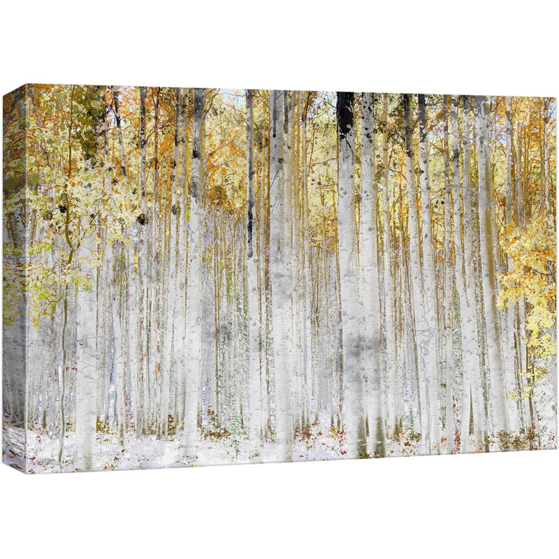 " Birch Treeest Leaves ", 24" H x 36" W x 1.5" D
