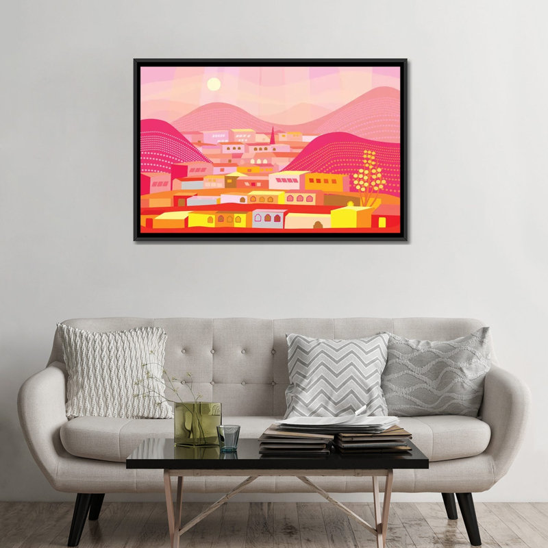 « cananea », reproduction sur toile, H 32 po x l 48 po x P 1,5 po, Toile encadrée noire, Pas de tapis