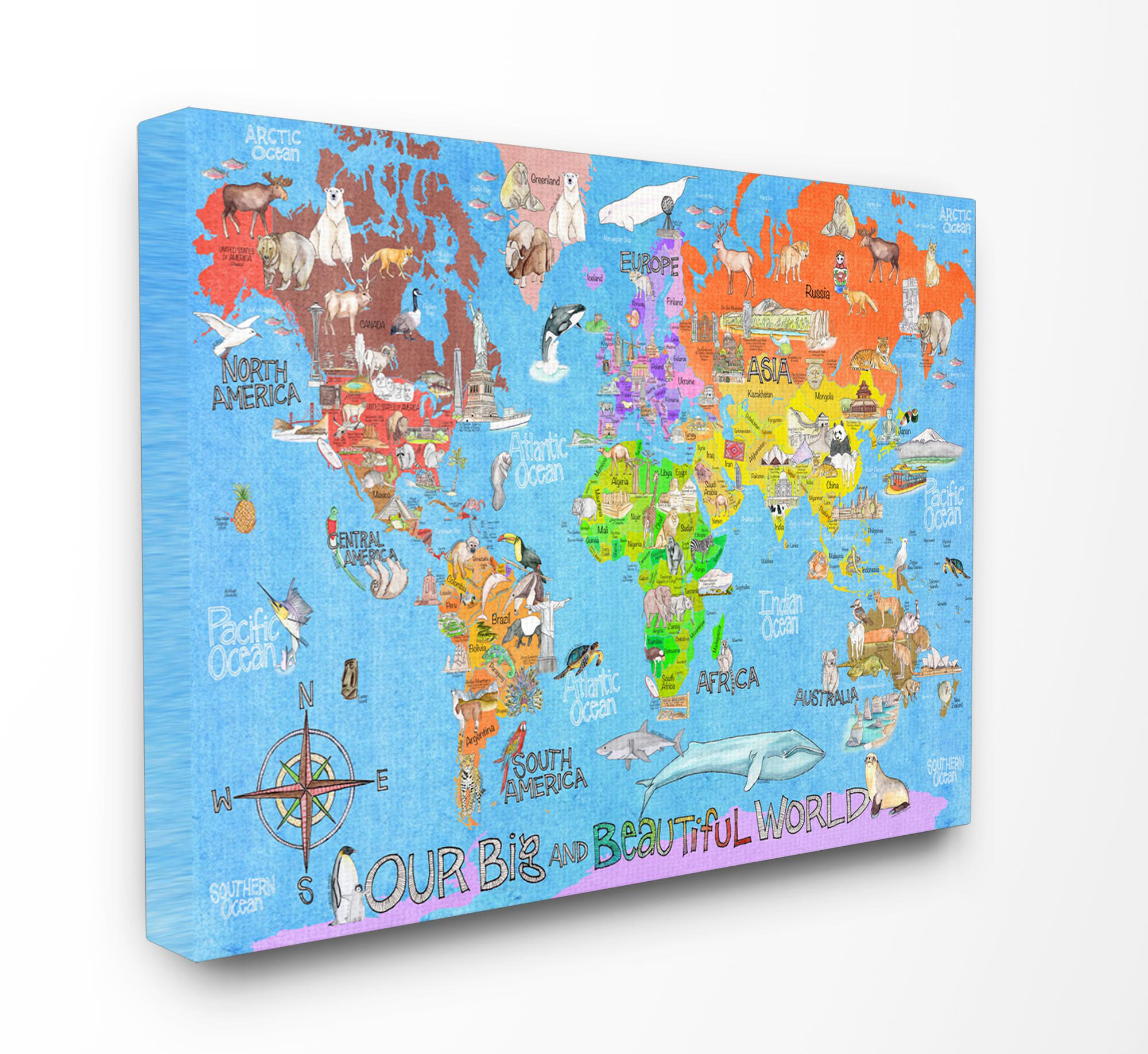 Harriet Bee Our Big Beautiful World Map Canvas Art & Reviews - Wayfair ...