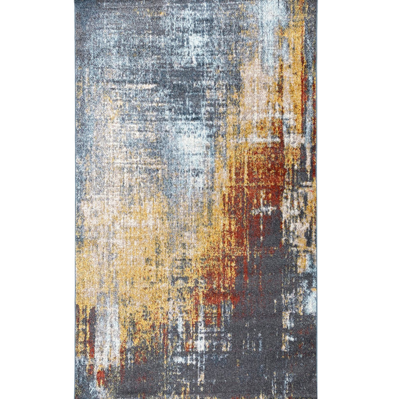 Luxurious Blue Area Rug, 3.9 x 5.9 Feet | 100% Polypropylene, 1.9 lbs/sq ft, Pile Height: 0.4 Inches | Durable Jute Underlay, Easy to Clean with Vacuum | Perfect for Living Room, Bedroom, & Office Décor