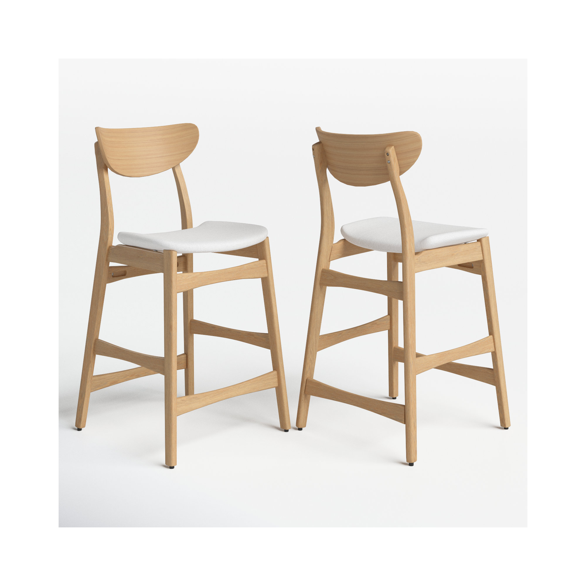 Fitz 24" Counter Stool, Light Beige, Oak