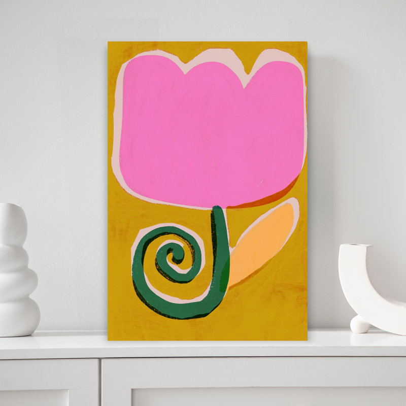 «Funky Tulip», art floral abstrait coloré et audacieux, H 18 po x l 12 po