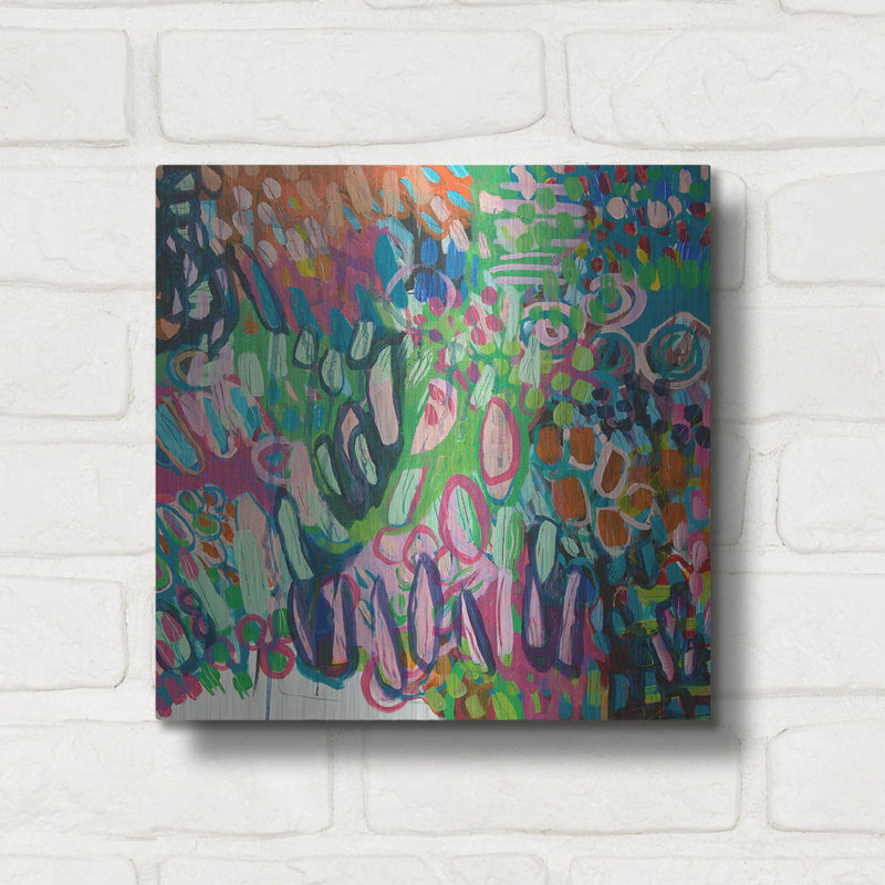 Art mural luxueux «Crazy Abstract Gardens No. 6» par Lindsey McAlister, 12 po x 12 po