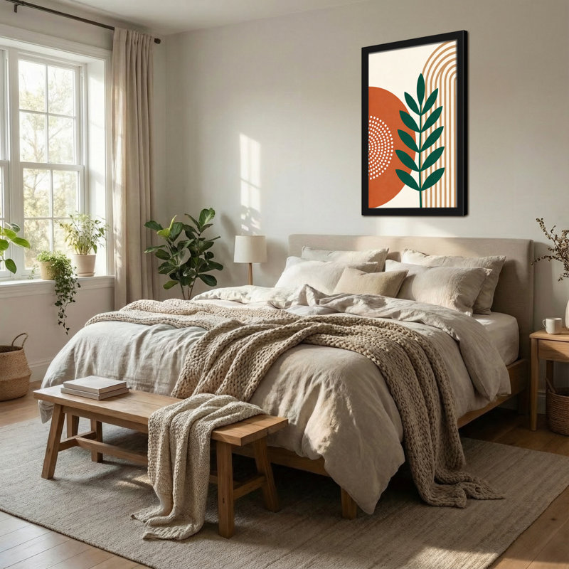 Abstract Abstract Leaf Orange Circle Stripes Dots Pattern, 18" H x 12" W