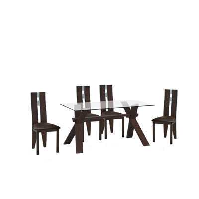 Llyn 6 -Person Glass Dining Set