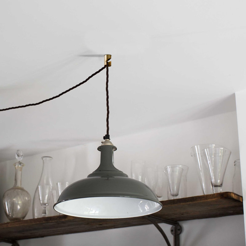 Ceiling Cable Mount Hook for Swag Pendant and Chandelier Lighting, Yellow Brass