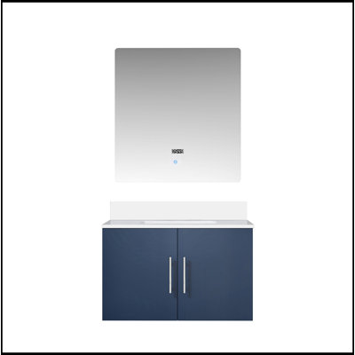 Bath Vanity 30 In. W X 22 In. D, White Quartz Top, And 30 In. LED Mirror