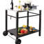Chariots portatifs modulaires pour four à pizza, table de préparation de nourriture mobile à deux tablettes pour barbecue, table de divertissement en acier inoxydable pour les événements de cuisine intérieurs et extérieurs-133698613-133698611