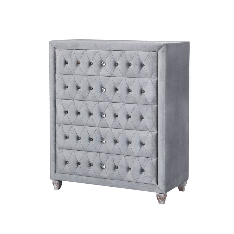 Commode 5 tiroirs Dilbeck, Grey