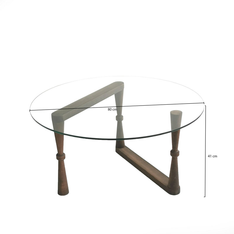 Modern Coffee Table, Walnut Color, 31.5 x 16.1 x 31.5 inches | 100% Beech Wood with 6 mm Thickness | Durable Tempered Glass Frame | Elegant Design for Living Room & Contemporary Spaces | Easy Assembly
