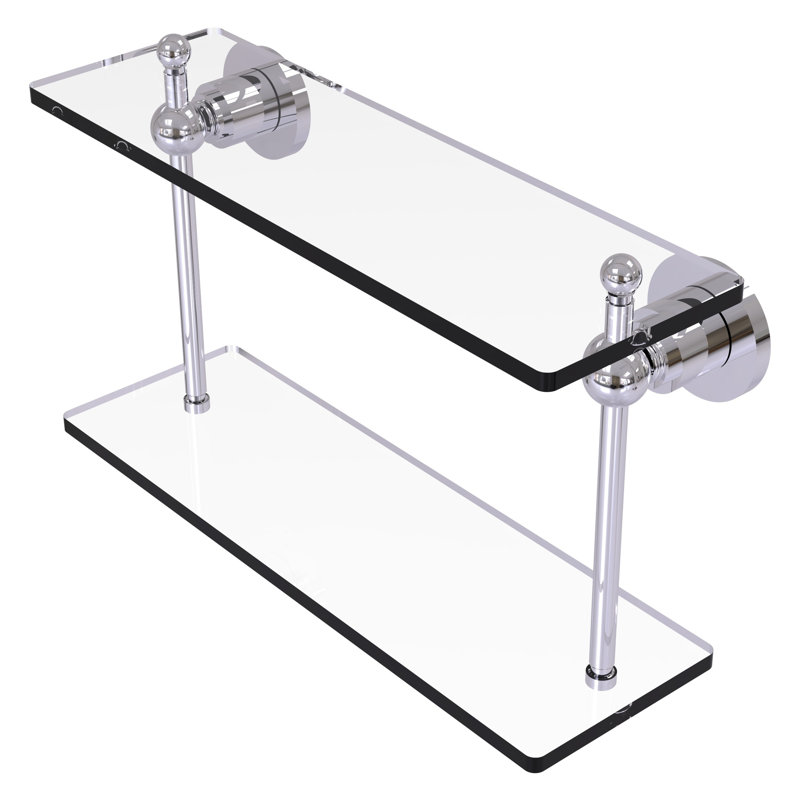 Lera 2 Piece Tiered Shelf, 16" W x 12" H, Polished Chrome