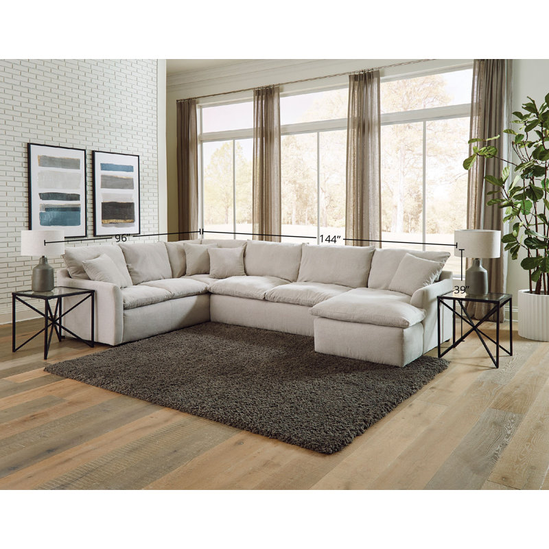 Dheeksha Upholstered U-Shaped Sectional, Right Hand Facing