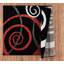 Tapis noir / rouge à motif abstrait Adonia-1409931006