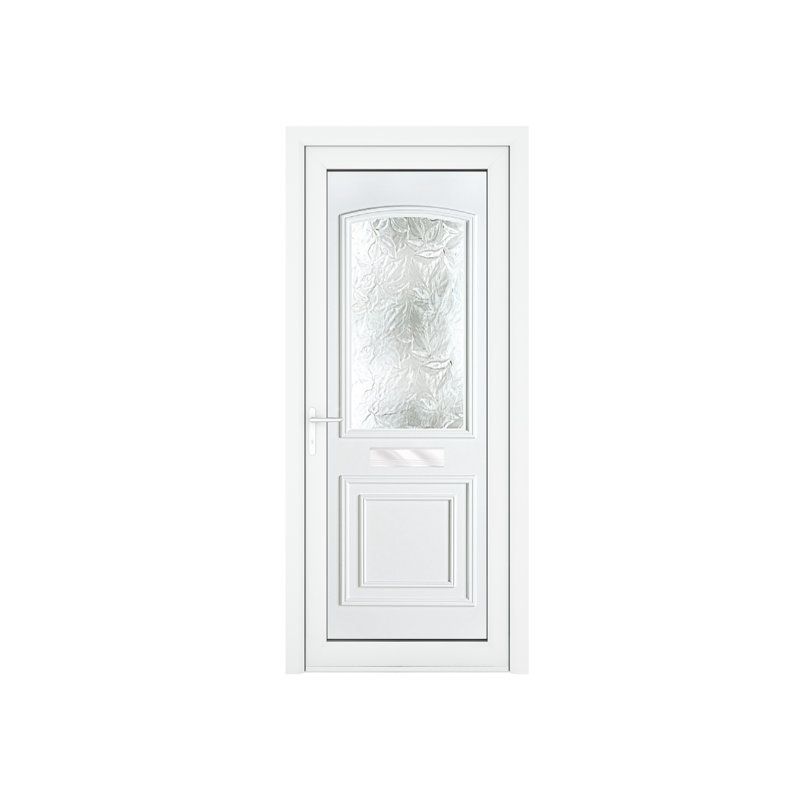 Crystal uPVC Front Door Two panel Large Glass Balmoral White Right Hand Obscure Glass 920x2090mm, Right 