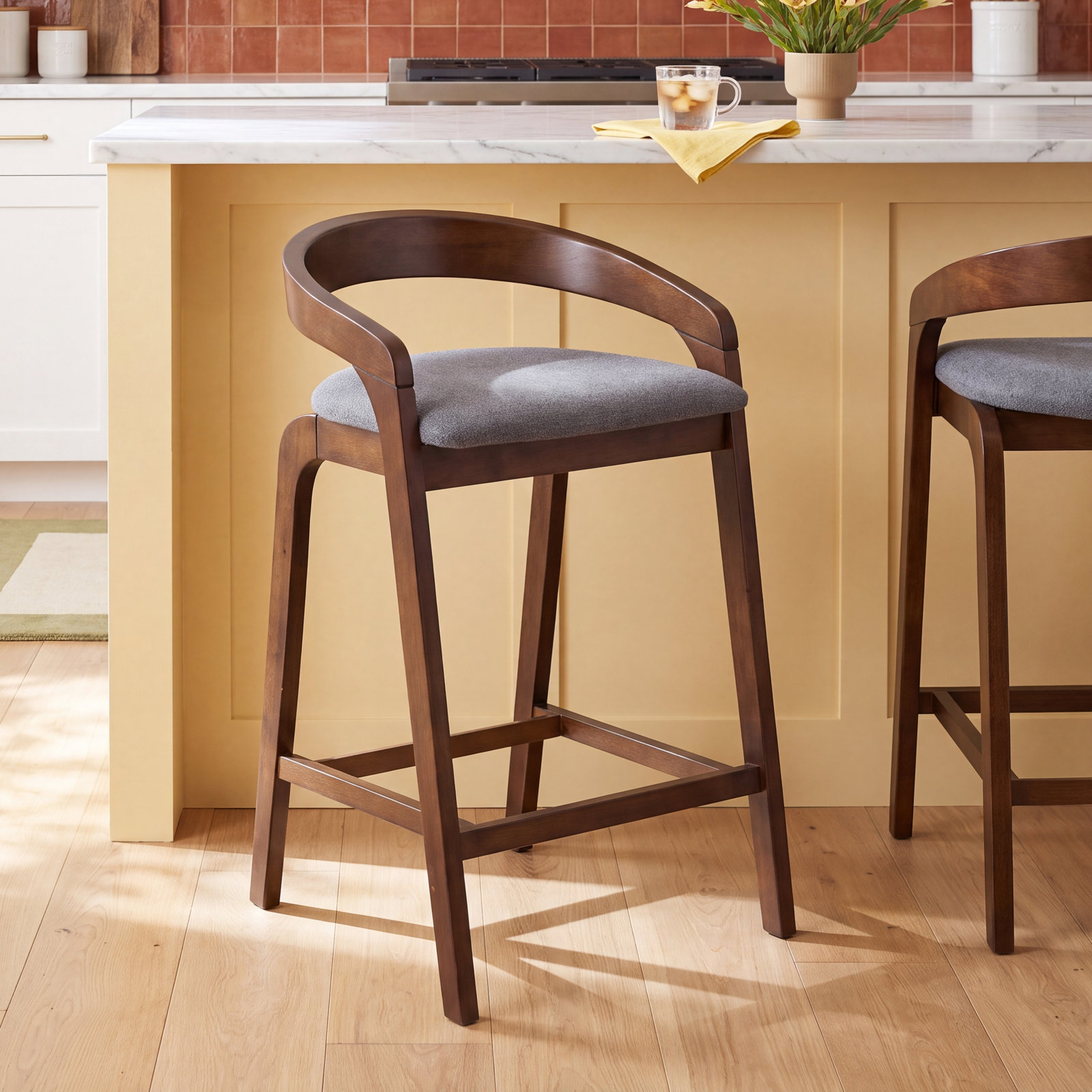 Piera 27" Bar Stool, Walnut
