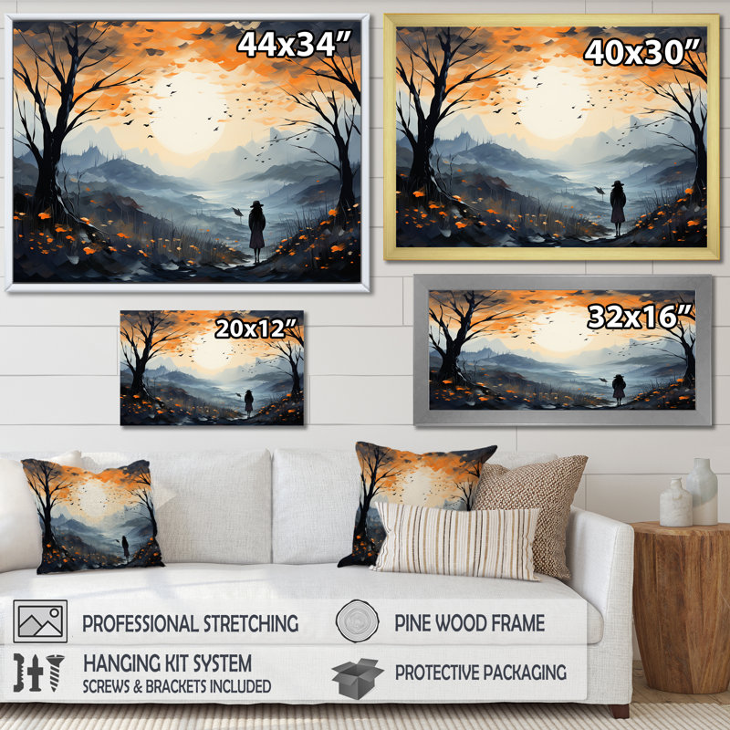 «Meadow Mystic Wilderness - Meadow», art mural sur toile, Cadre flottant blanc, 24" H x 32" W