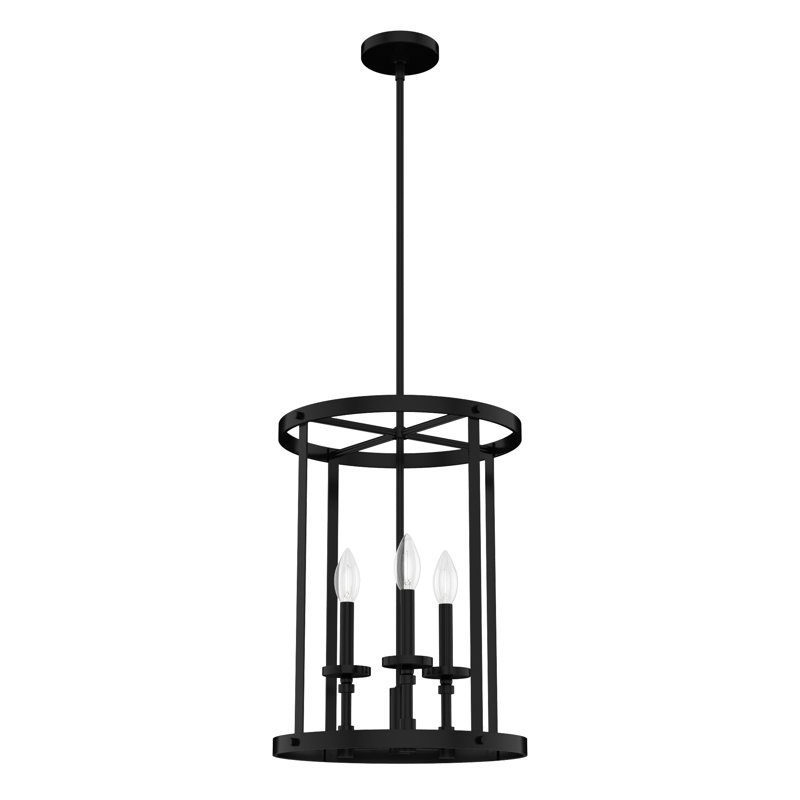 Plafonnier lustre à 3 lumières Hunter Briargrove, Noir mat
