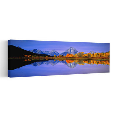 Grand Tetons And Reflection In Grand Teton National Park, Wyoming Abstract Contemporary Landscape Mountain Wall Art