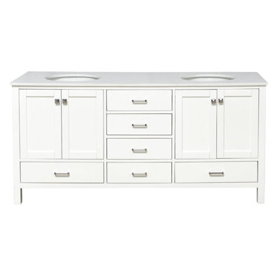 Claudett 72'' Double Bathroom Vanity with Top